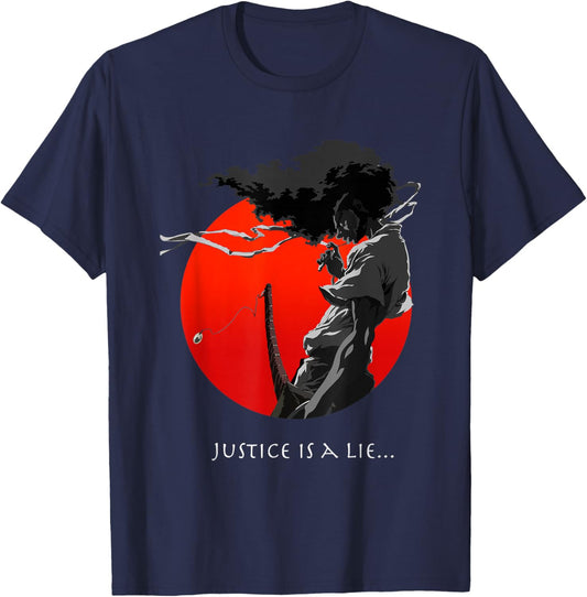 Afro Samurai Anime Japanese Bushido Warrior Streetwear T-Shirt - T-Shirt | Navy