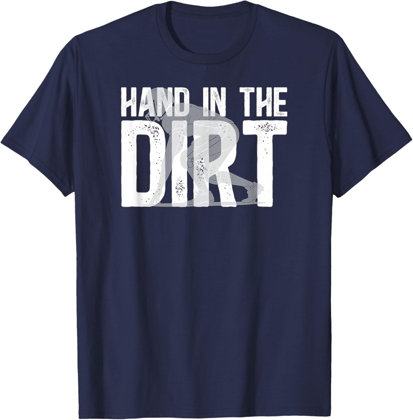 Hand in The Dirt Football Defensive Lineman Football D-Line T-Shirt - T-Shirt | Navy