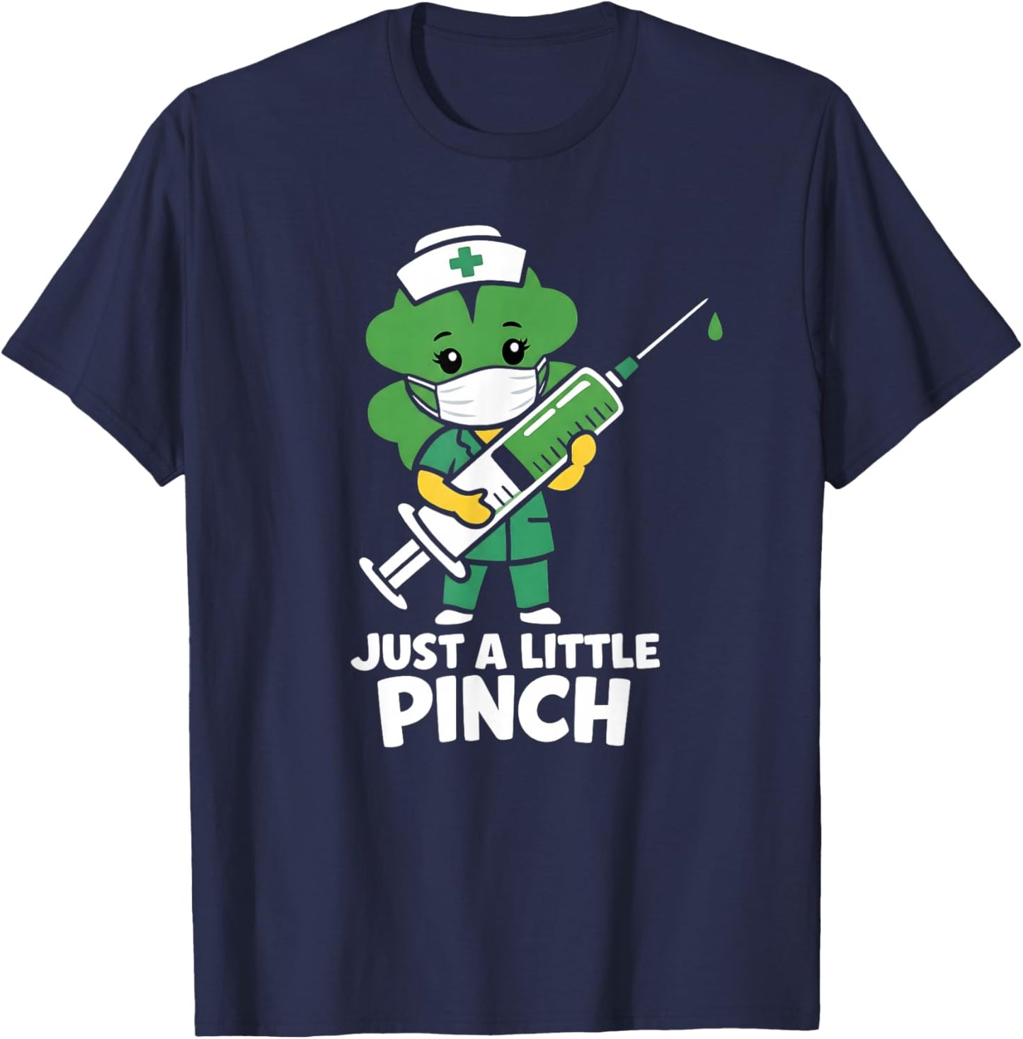 Just A Little Pinch Shamrock Nurse St Patricks Day T-Shirt - T-Shirt | Navy