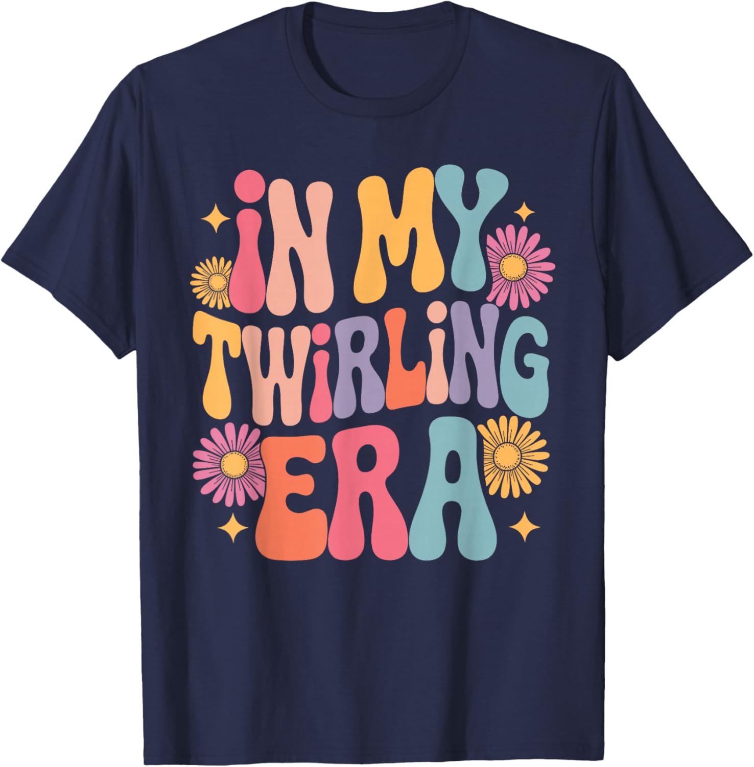 Cool Baton Twirling Art Girls Twirl Baton Twirler T-Shirt - T-Shirt | Navy