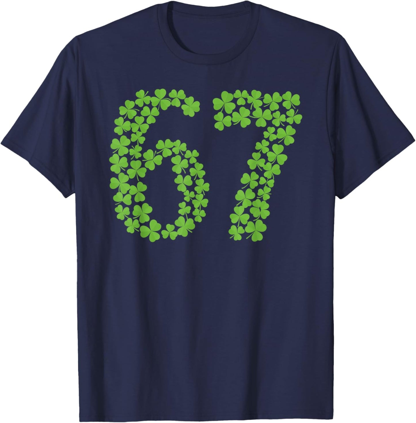 67 Shamrock Number St Patricks Day Irish Lucky T-Shirt - T-Shirt | Navy