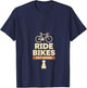 Dog Ride Bikes Pet Dogs Dog Lover Cycling Bicycle Design V-Neck T-Shirt - T-Shirt | Navy