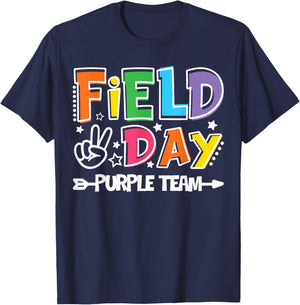 Field Day Purple Team Funny for Teacher Kids Field Day Games T-Shirt - T-Shirt | Navy