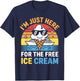 Just Here for Free Ice Cream Funny Cruise Travel Matching T-Shirt - T-Shirt | Navy