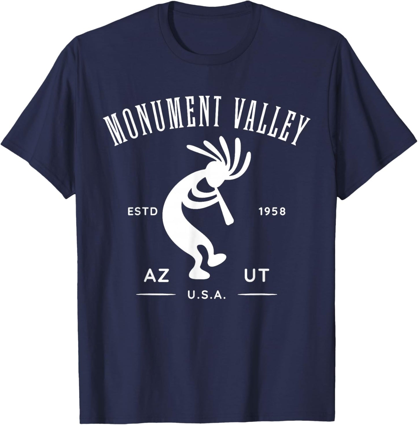 Monument Valley Arizona Utah USA Dancing Kokopelli Design T-Shirt - T-Shirt | Navy
