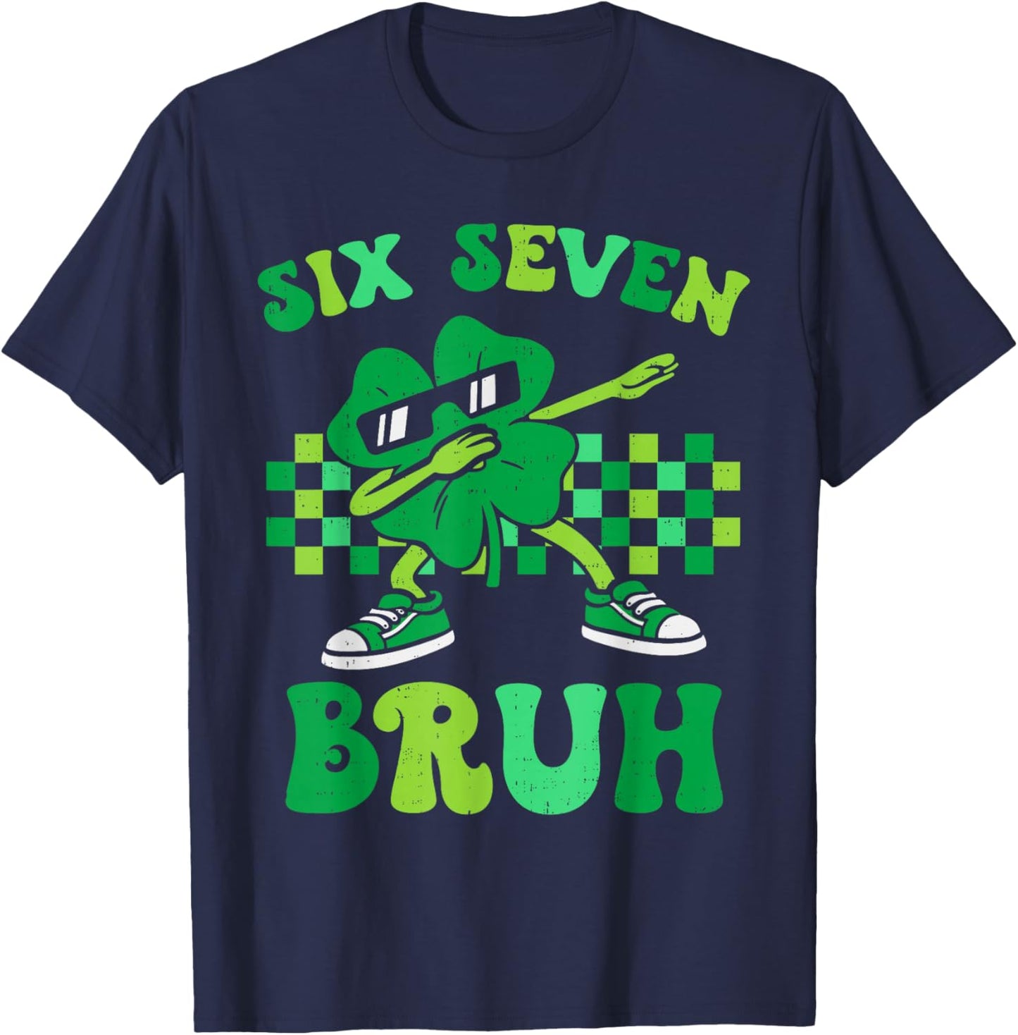 Six Seven Bruh 67 Meme St Patricks Day for Boys Youth Kids T-Shirt - T-Shirt | Navy