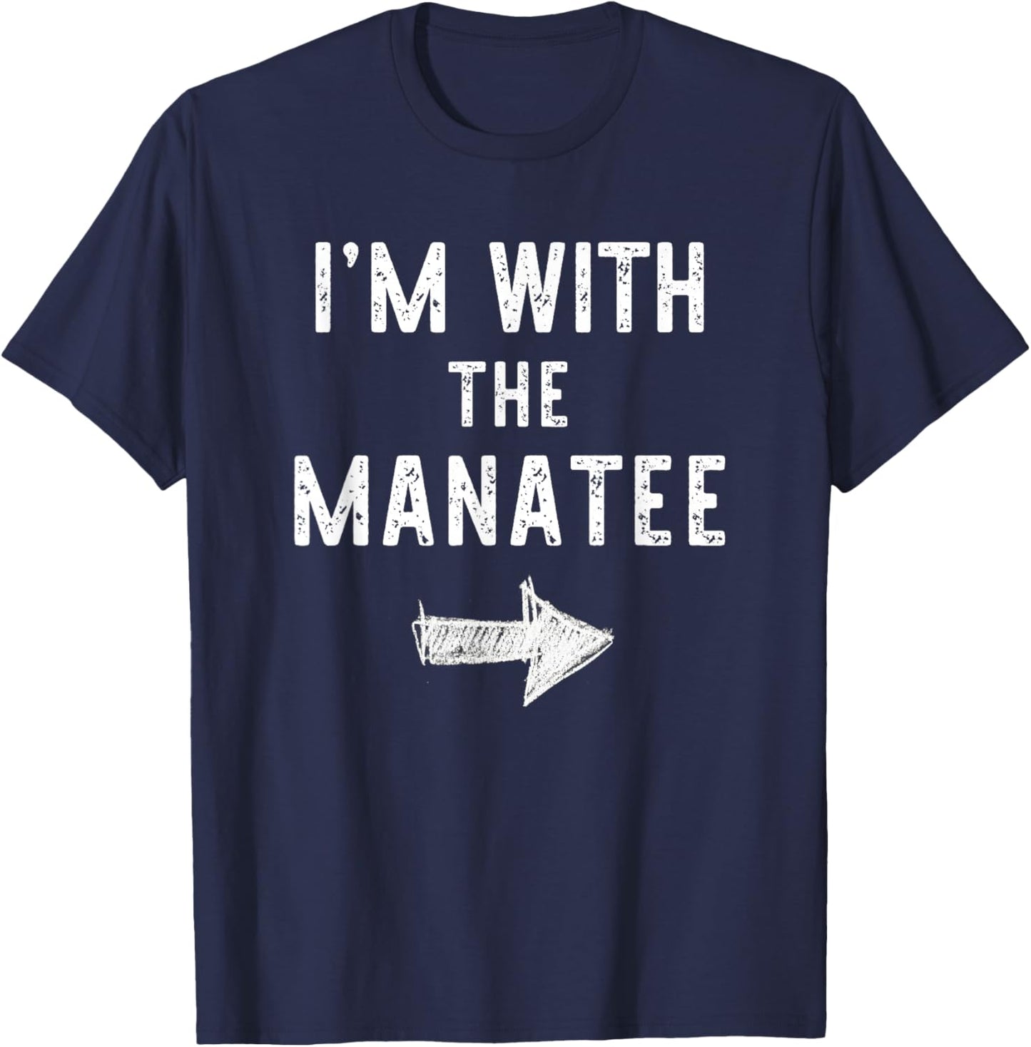 I’m with The Manatee Funny Halloween Couple Costume T-Shirt - T-Shirt | Navy