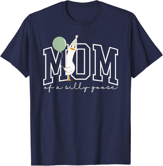 One Silly Goose Mom 1st First Birthday Family Matching T-Shirt - T-Shirt | Navy