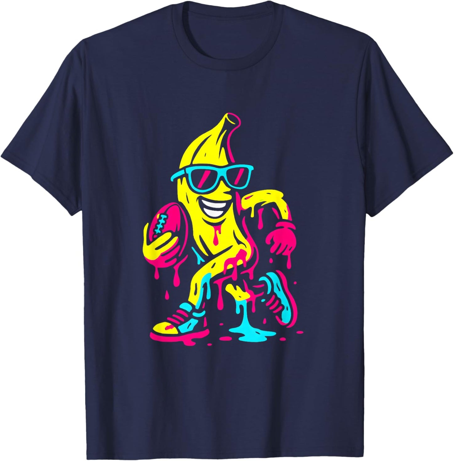 Banana Football Drip Funny Kids Youth Boys Girls T-Shirt - T-Shirt | Navy