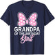 Grandpa of The Birthday Girl Cute Pink Bow Family Matching T-Shirt - T-Shirt | Navy
