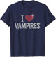 I Love Vampires Cute Halloween T-Shirt - T-Shirt | Navy