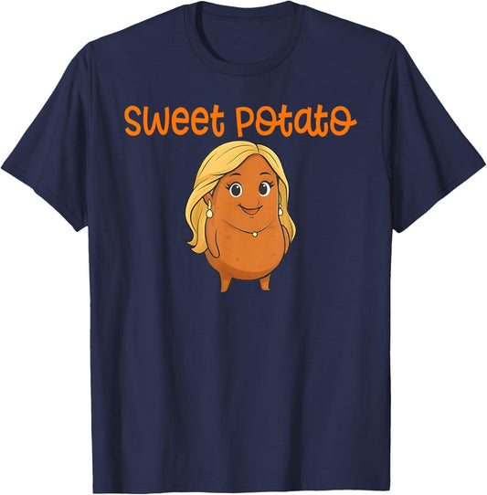 Funny Sweet Potato - Kind of Rude Potato Matching Outfit T-Shirt - T-Shirt | Navy