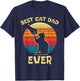Best Cat Dad Ever Fist Bump Retro Kitten Fur Papa Daddy Men T-Shirt - T-Shirt | Navy