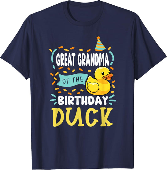 Great Grandma of The Birthday Duck Boy Rubber Duck Bday T-Shirt - T-Shirt | Navy