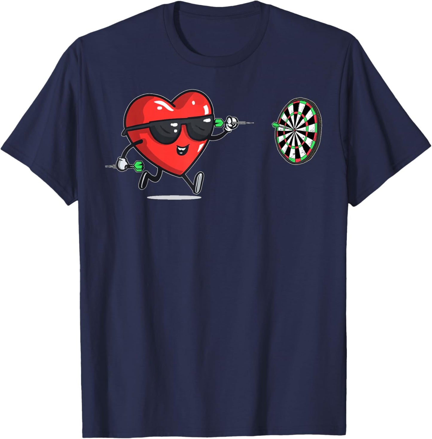 Darts Heart Player Dart Valentine's Day Sunglasses T-Shirt - T-Shirt | Navy