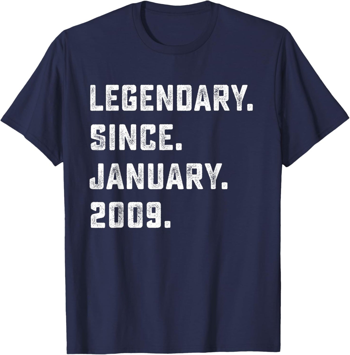 17th Birthday Gift Legendary Since January 2009 17 Yrs Old T-Shirt - T-Shirt | Navy