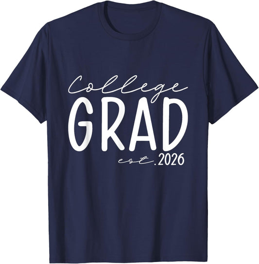 Funny 2026 College Graduate Graduation Grad Students Seniors T-Shirt - T-Shirt | Navy