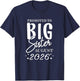 Promoted to Big Sister August 2026 New Big Sis Aug T-Shirt - T-Shirt | Navy