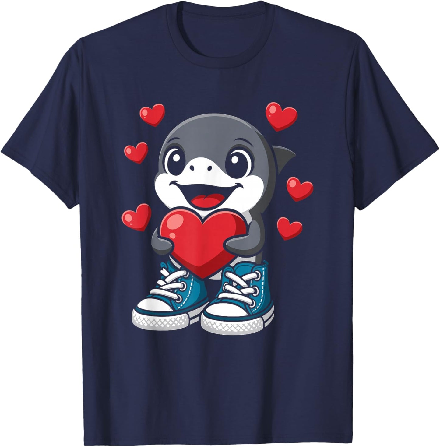 Italian Brainrot Valentines Day Tralalero Boys T-Shirt - T-Shirt | Navy