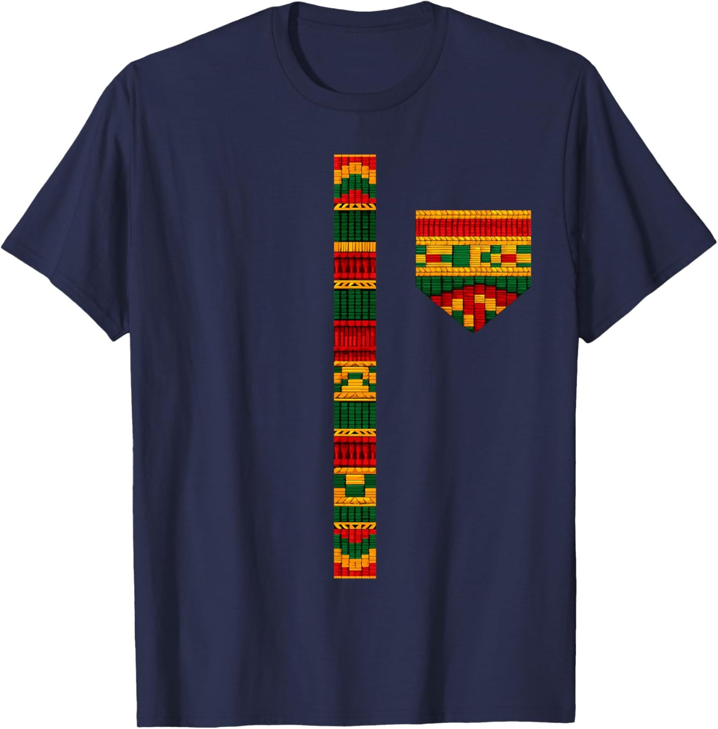 Black History Month African American Women Men Dashiki Print T-Shirt - T-Shirt | Navy
