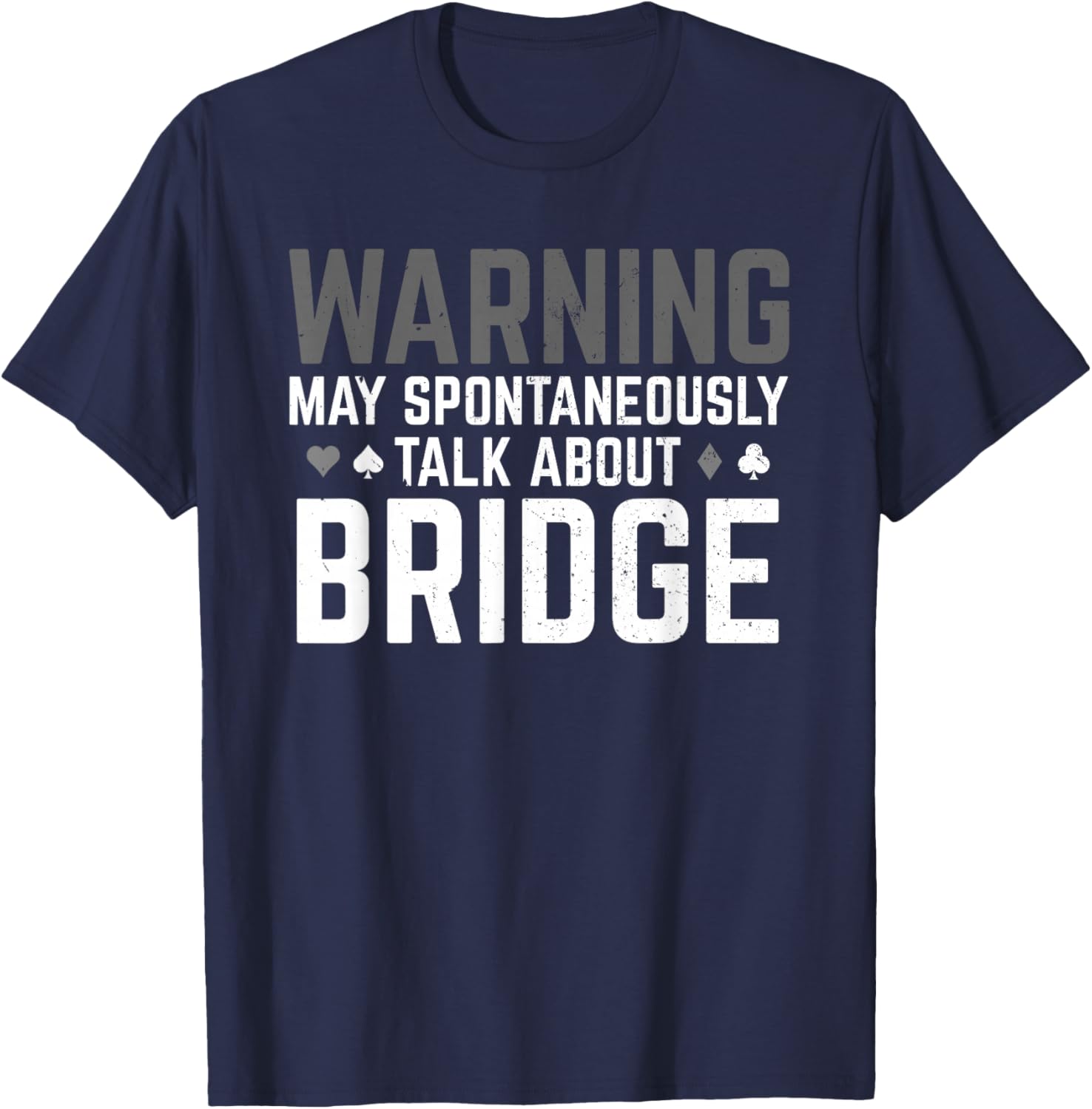 Funny Bridge Design Women Card Game Bridge Player T-Shirt - T-Shirt | Navy