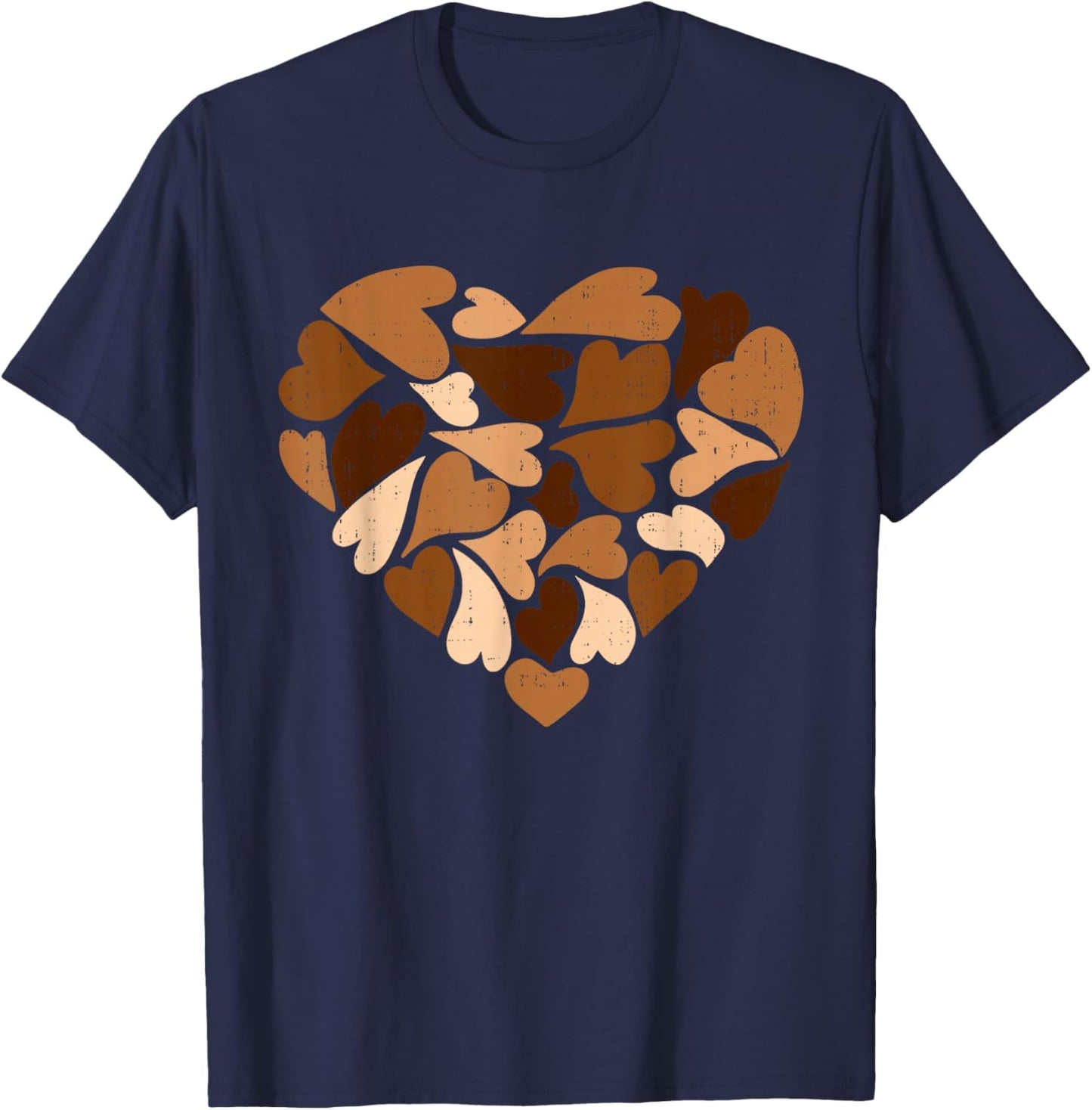 Black History Month Heart Melanin African Girls Kids T-Shirt - T-Shirt | Navy