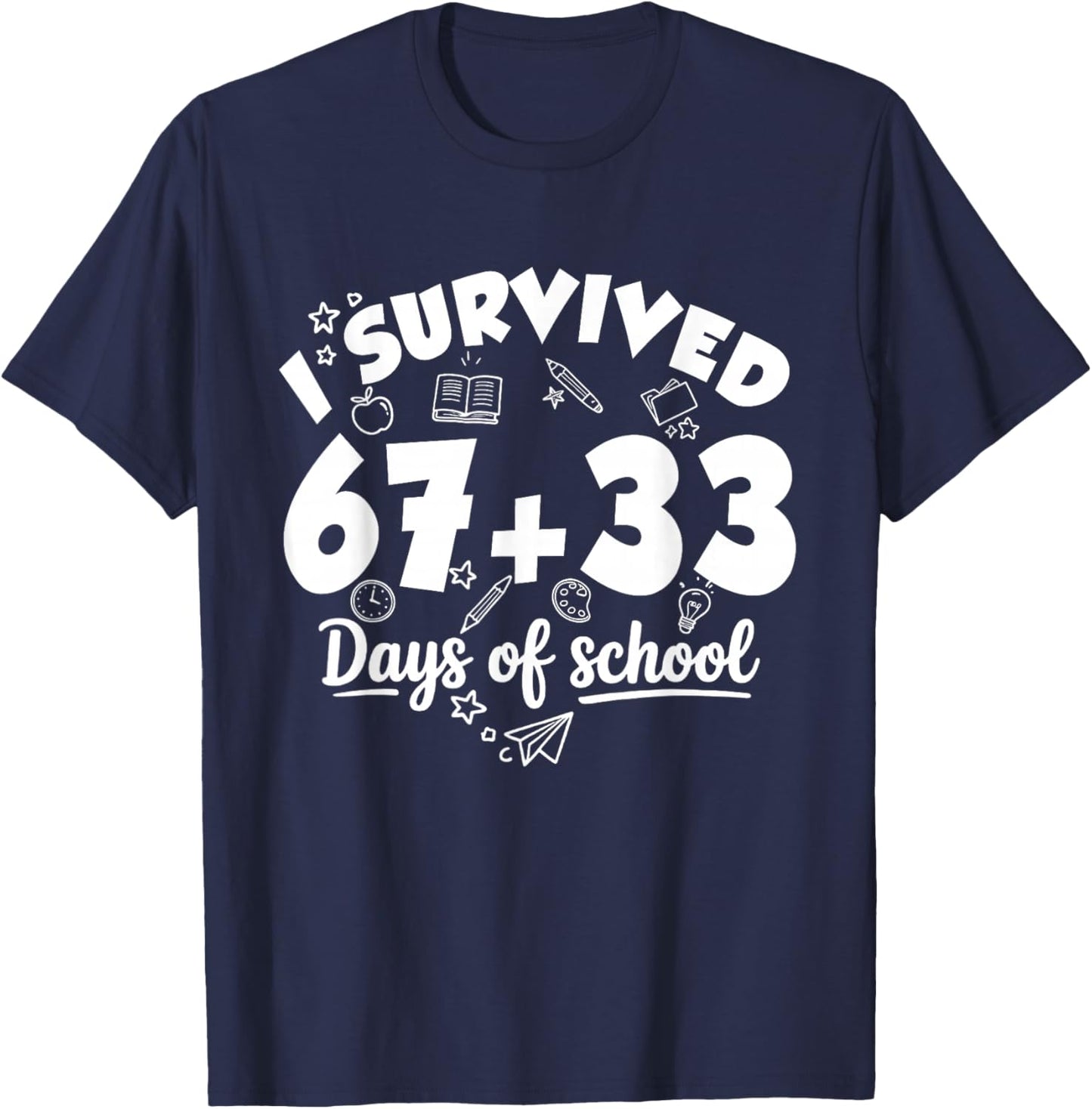 for Teacher Kids 100th Days T-Shirt - T-Shirt | Navy