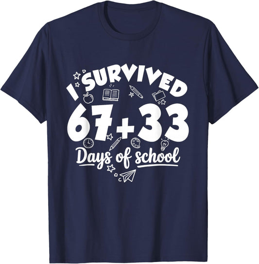 for Teacher Kids 100th Days T-Shirt - T-Shirt | Navy