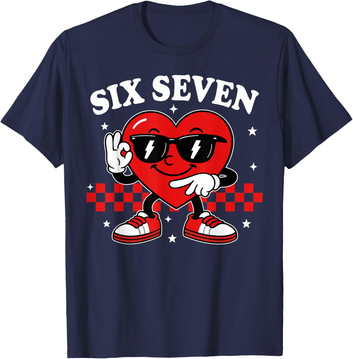 67 Valentine Heart Six Seven 6 7 Meme Valentines Day Kids T-Shirt - T-Shirt | Navy