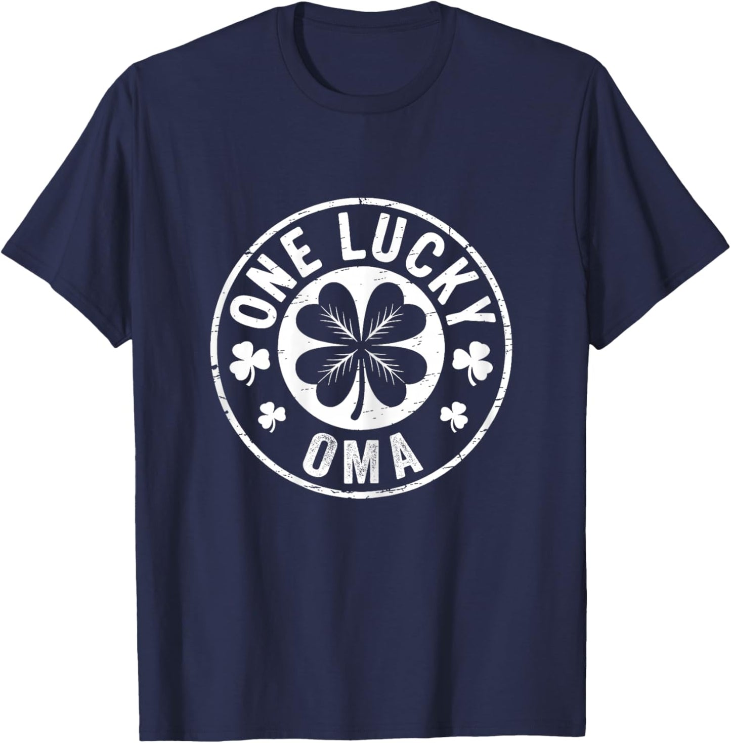 Vintage One Lucky Oma St Patricks Day Matching Family Mom T-Shirt - T-Shirt | Navy