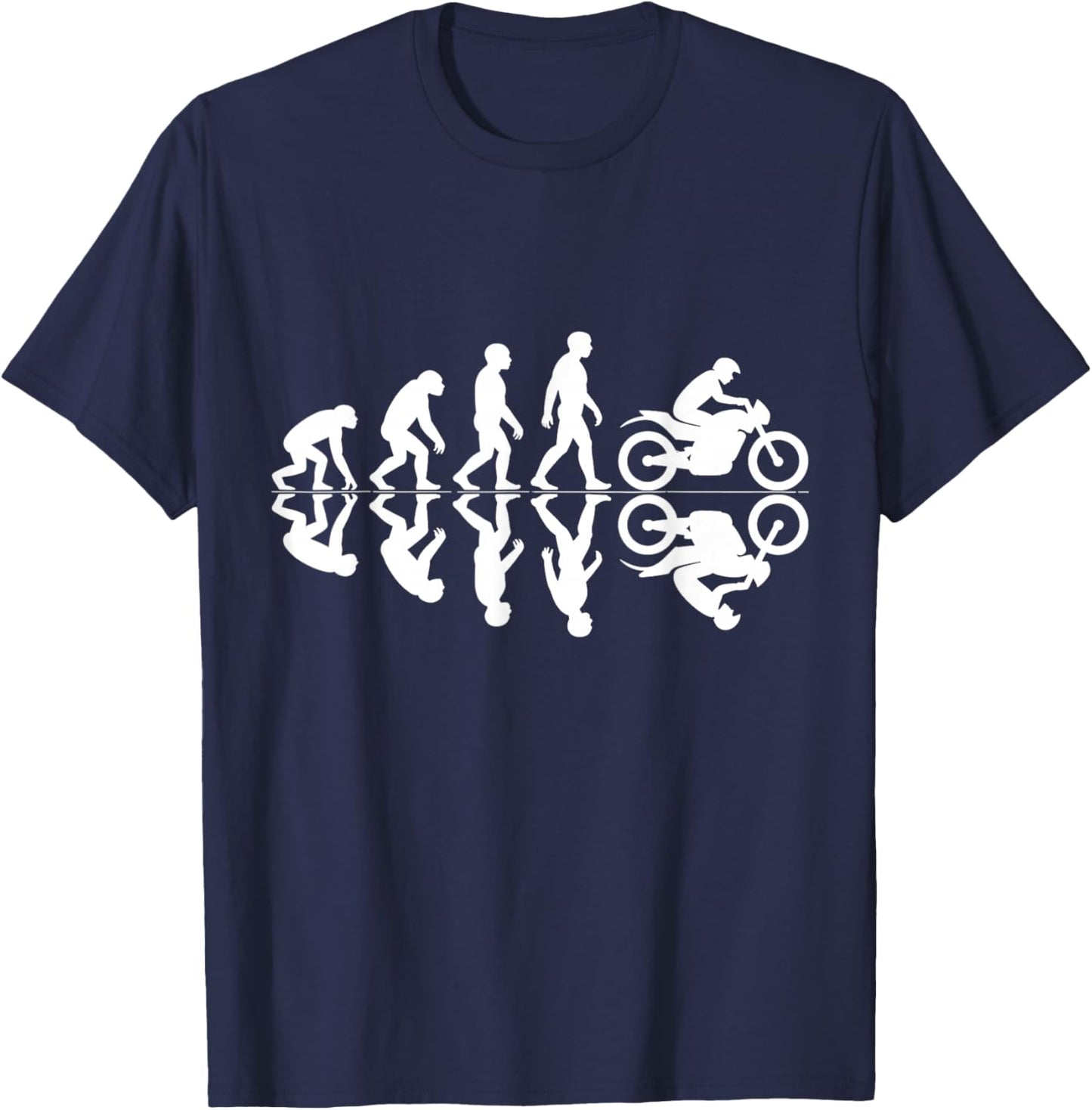 Motorcycle Evolution Funny Racing Sport Street Bike Biker T-Shirt - T-Shirt | Navy