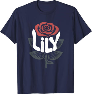 Lily Retro Rose Floral Name Vintage Flower Love Lily T-Shirt - T-Shirt | Navy