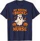 My Broom Broke so Now I'm a Nurse Halloween Design T-Shirt - T-Shirt | Navy