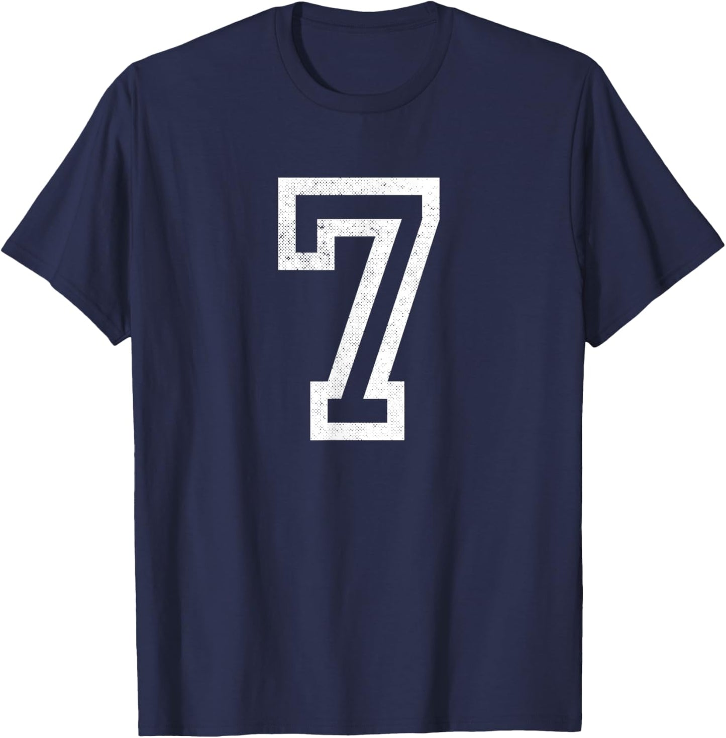 Number 7 Seven Funny Trendy Gen Alpha Meme Slang Boys Girls T-Shirt - T-Shirt | Navy