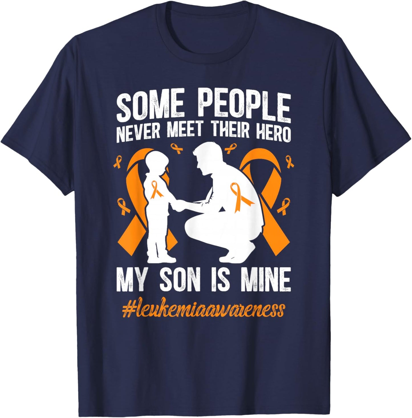 Leukemia Awareness Proud Leukemia Dad of A Leukemia Warrior T-Shirt - T-Shirt | Navy
