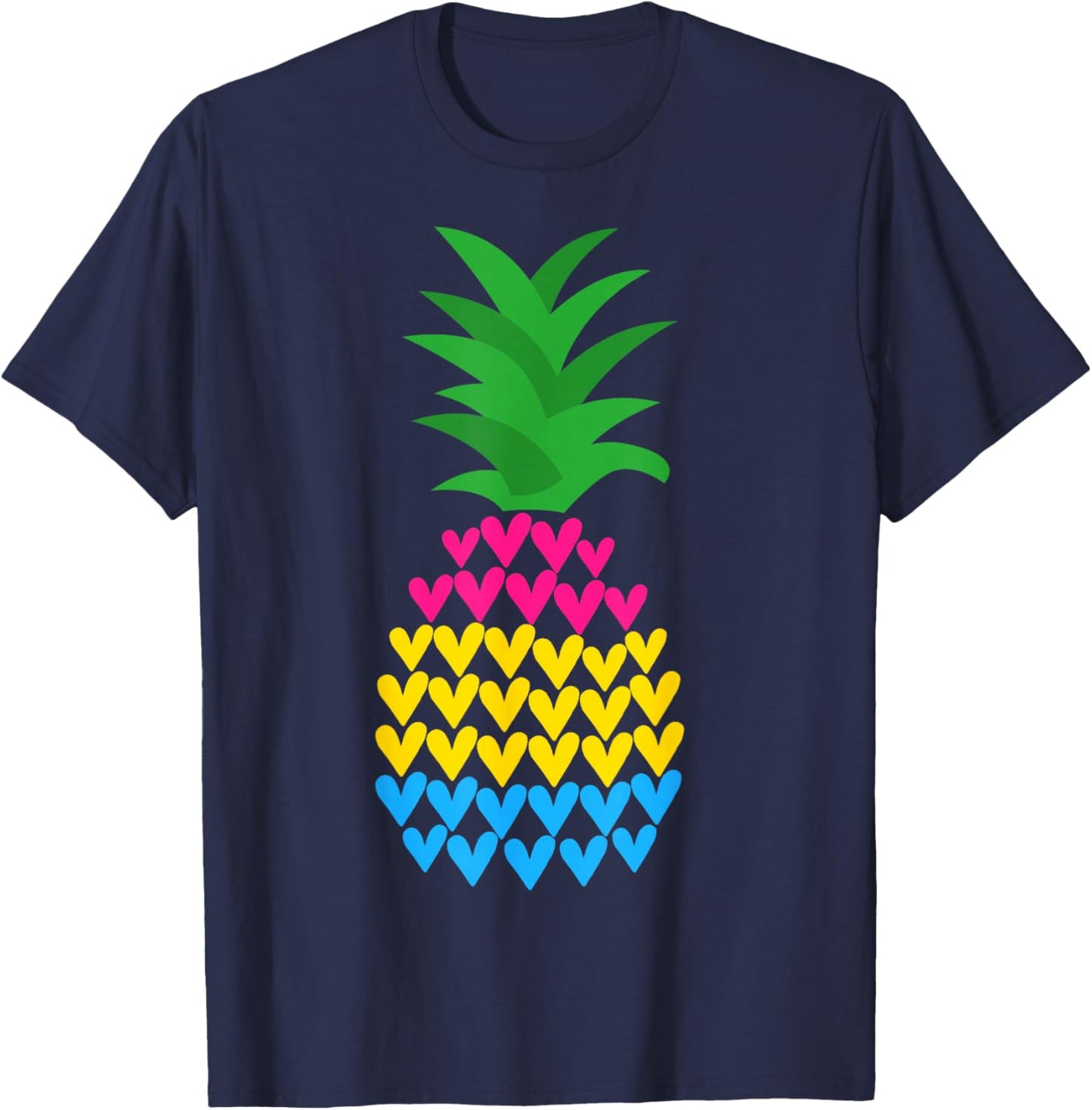 Pansexual Pride Flag Funny Pineapple Pansexual T-Shirt - T-Shirt | Navy