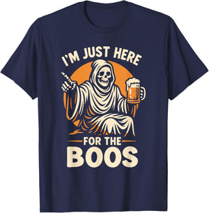 I'm Just Here for The Boos Funny Halloween Ghost T-Shirt - T-Shirt | Navy