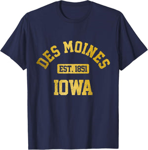 Des Moines Iowa Vintage Pride T-Shirt - T-Shirt | Navy