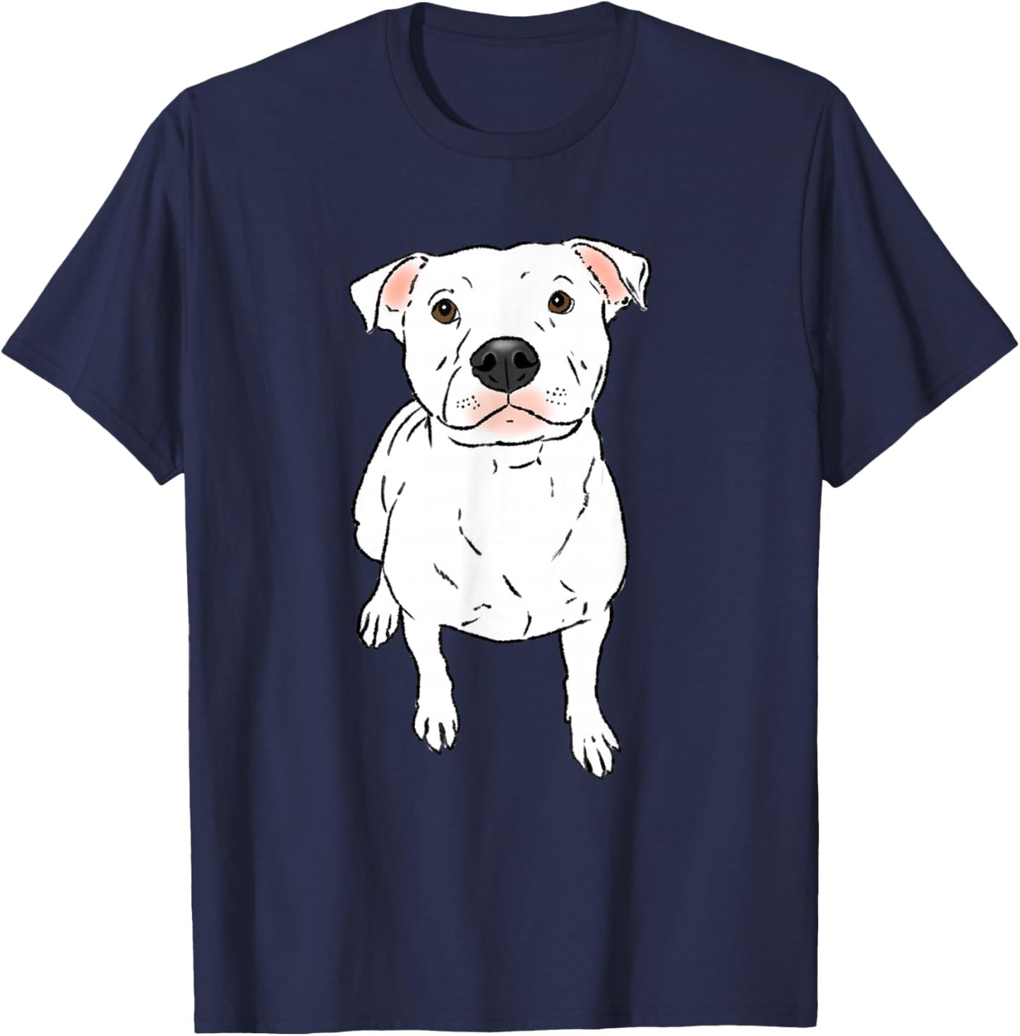 White Pit Bull, White Pittie, Pitbull Lover, Bully Breed Dog T-Shirt - T-Shirt | Navy