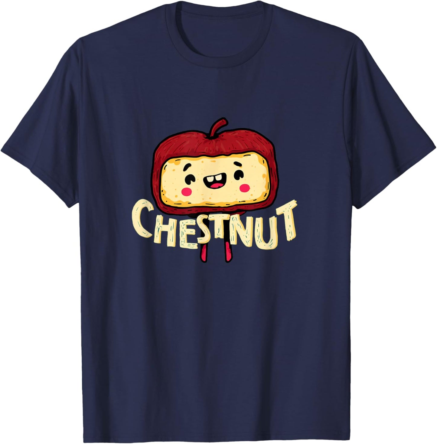 Funny Cartoon Chestnut Costume for Boys and Girls T-Shirt - T-Shirt | Navy