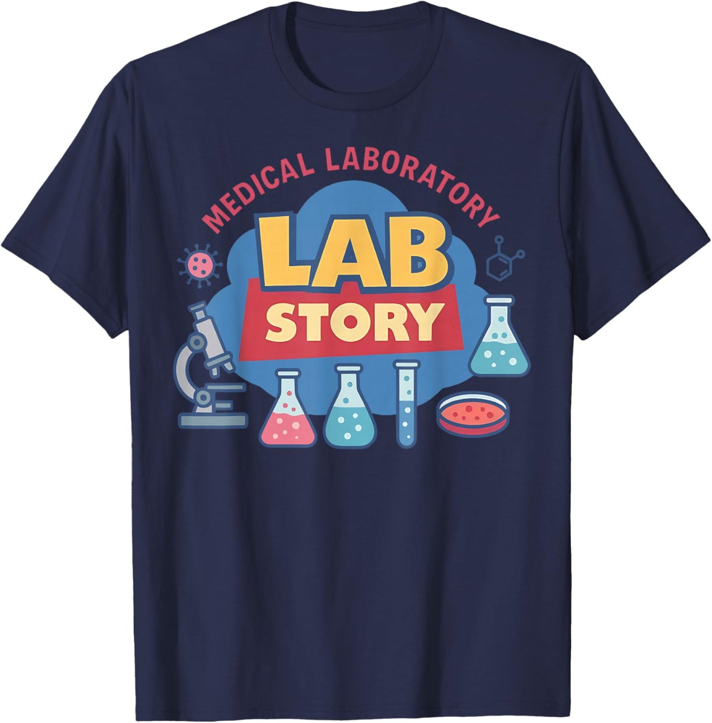 Lab Story Lab Week 2026 Medical Laboratory Technician Team T-Shirt - T-Shirt | Navy