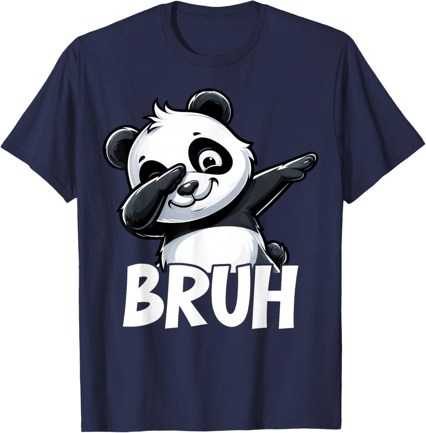 Funny Bruh Cute Dabbing Panda Lover Kid Boy Girl Toddler T-Shirt - T-Shirt | Navy