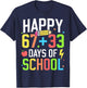 Happy 67 33 Days of School 100th Day of School Kids Teacher T-Shirt - T-Shirt | Navy