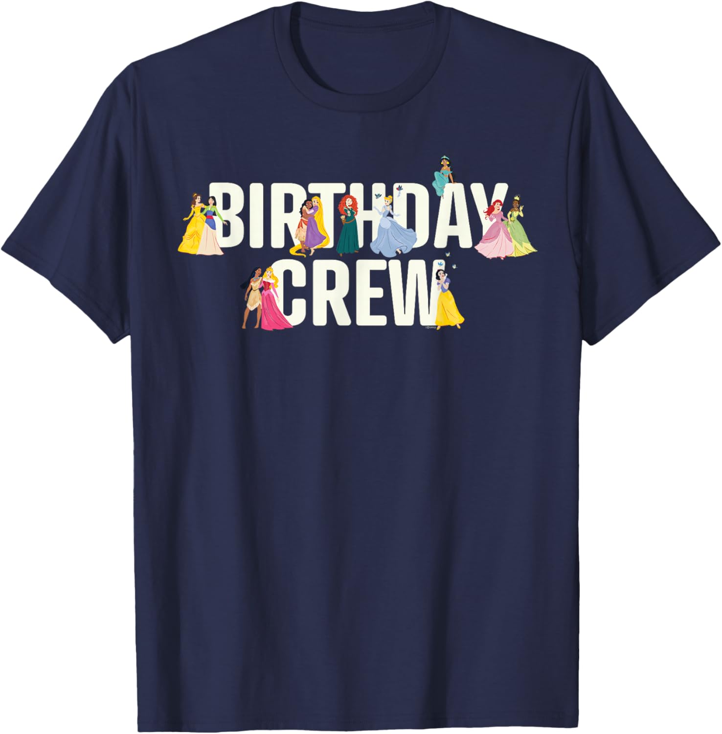 Disney Princess Squad Birthday Crew Matching Birthday Party T-Shirt - T-Shirt | Navy