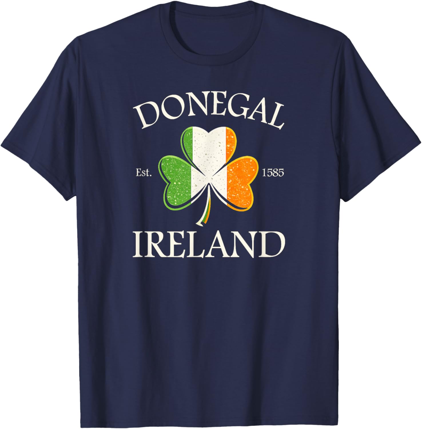 Donegal Ireland Est 1585 Shamrock St. Patrick’s Day T-Shirt - T-Shirt | Navy