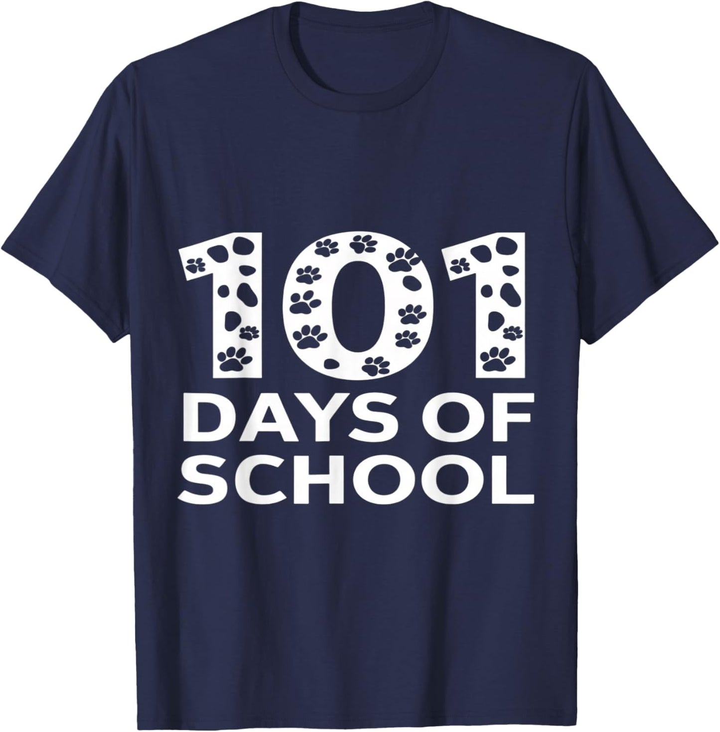 Happy 101 Days School Cute Dog 100 Days Smarter Student Kids T-Shirt - T-Shirt | Navy