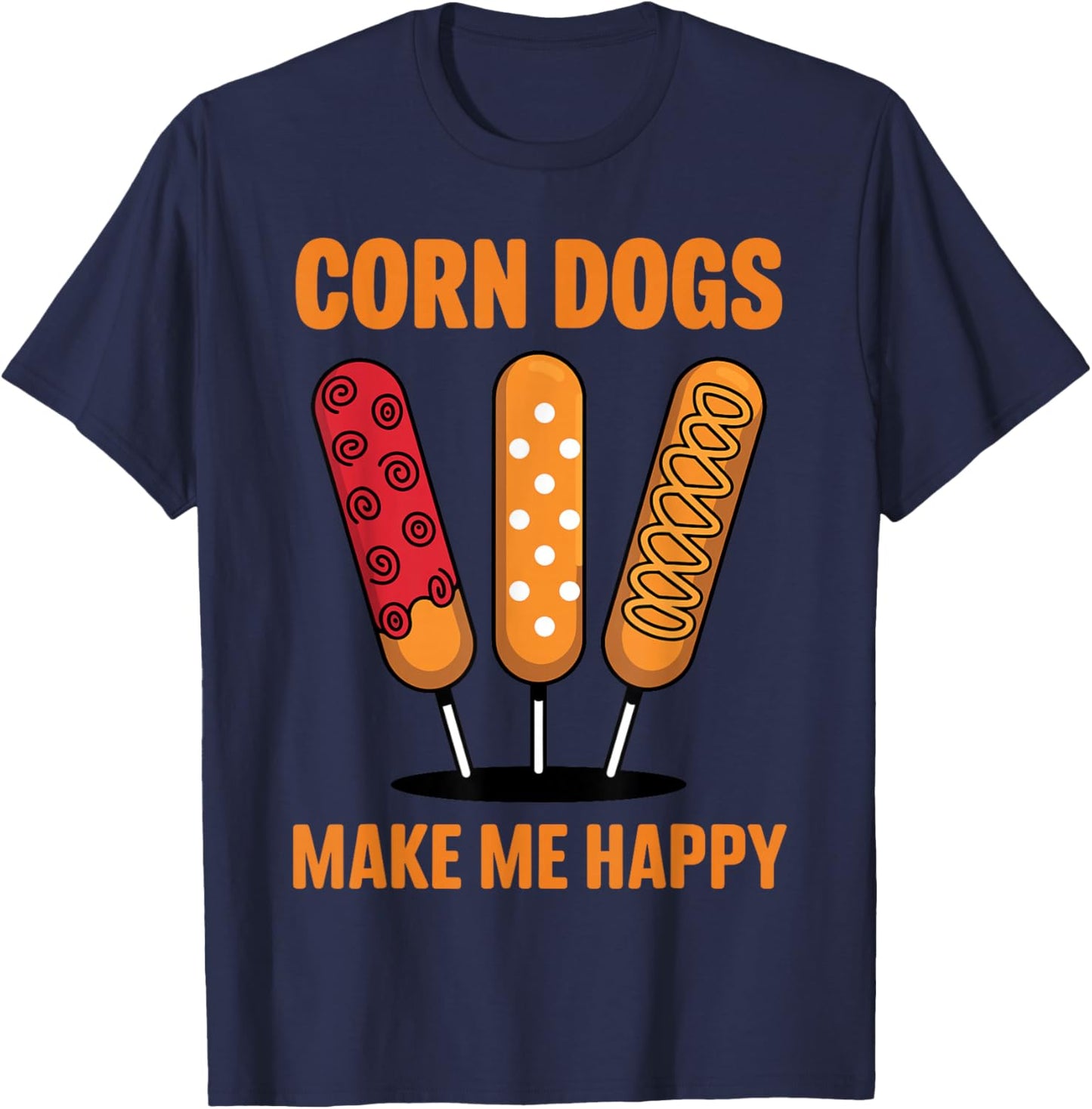 Cool Corn Dog Novelty Women Adult Corn Dog Lover T-Shirt - T-Shirt | Navy