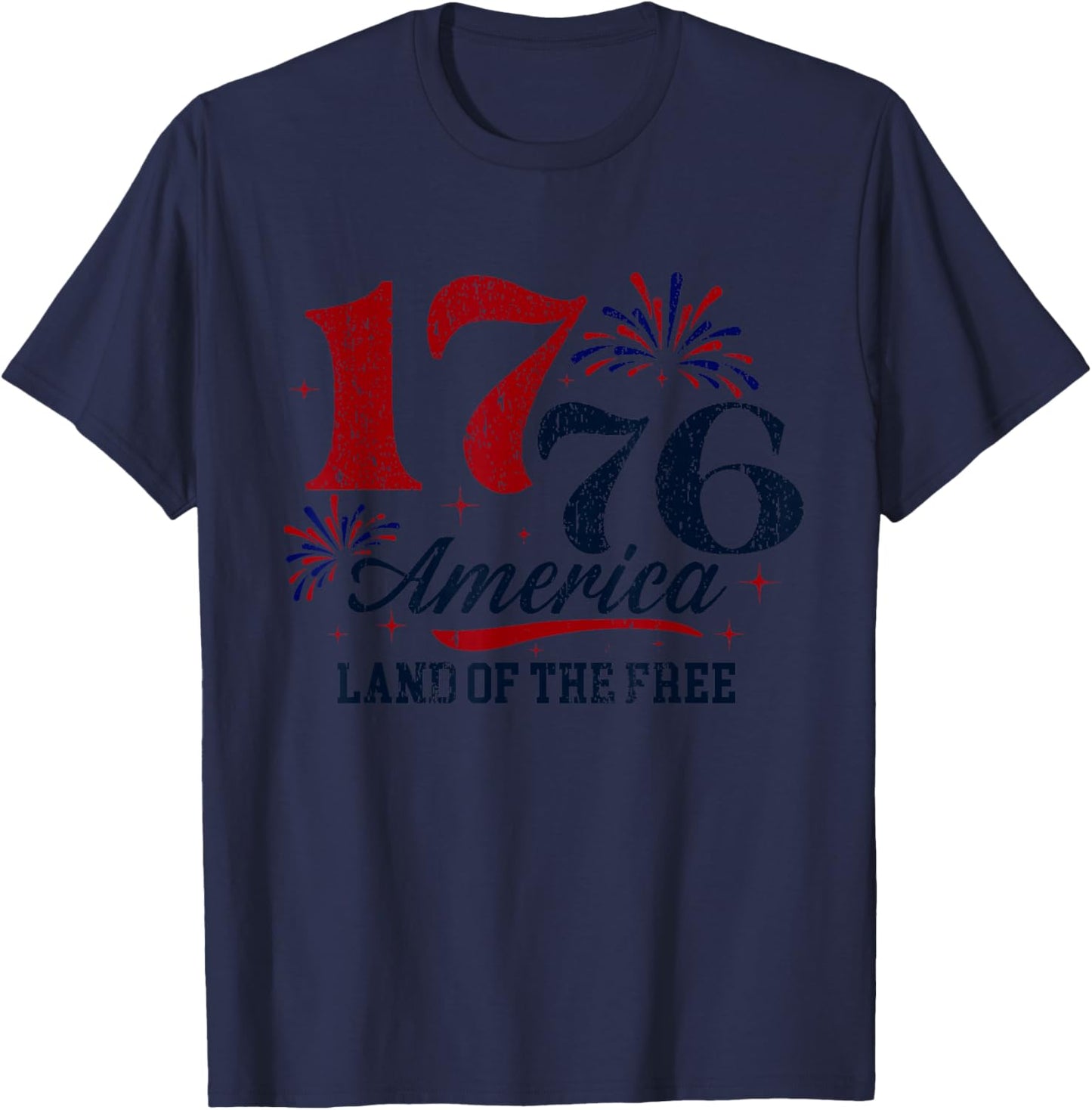 1776 America Land of The Free T-Shirt - T-Shirt | Navy