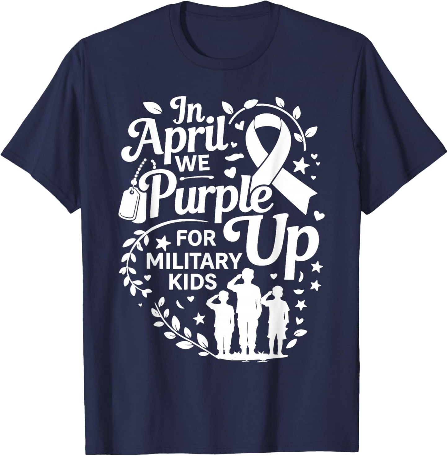 Purple Up Military Kids Month of Military Child T-Shirt - T-Shirt | Navy
