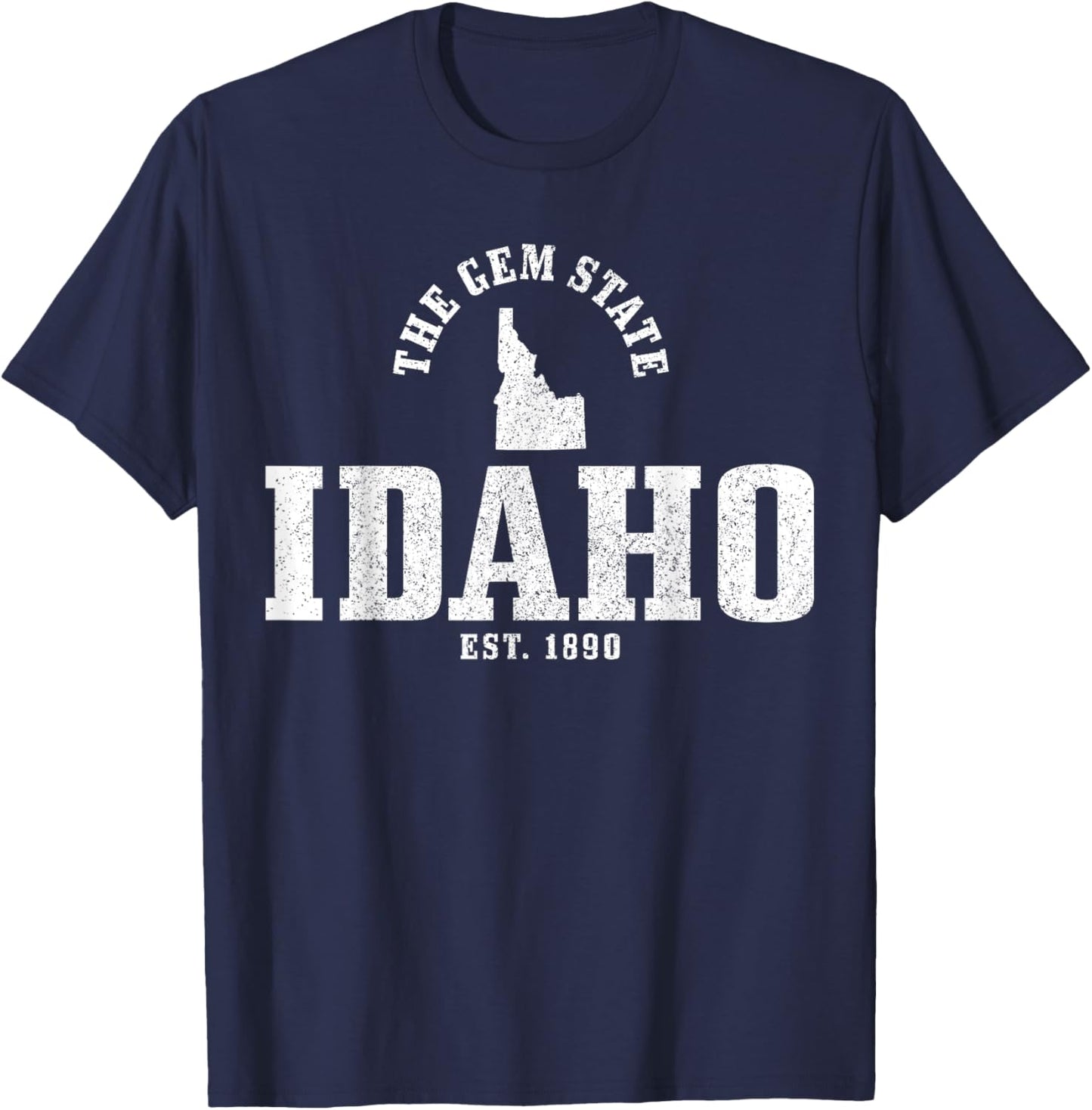 Idaho The Gem State Est. 1890 Pride Vintage Idaho T-Shirt - T-Shirt | Navy